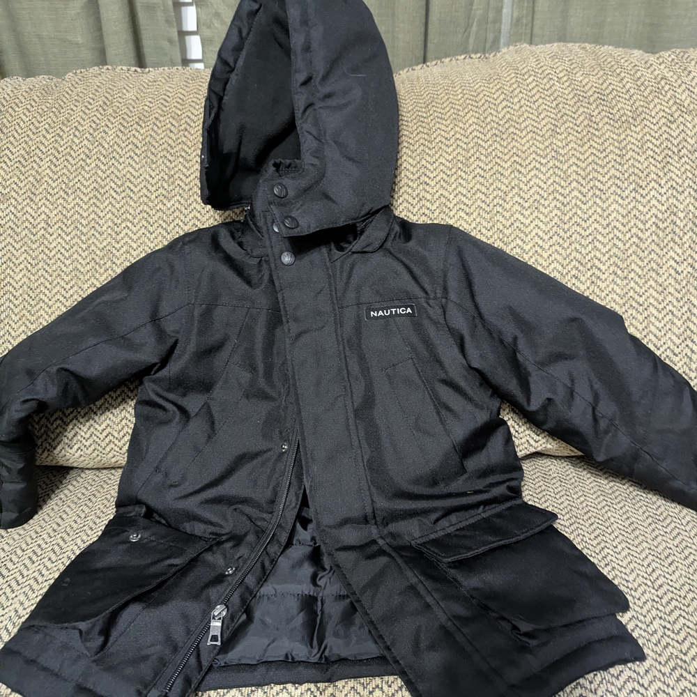 Nautica Kids Black Hooded Puffer Jacket